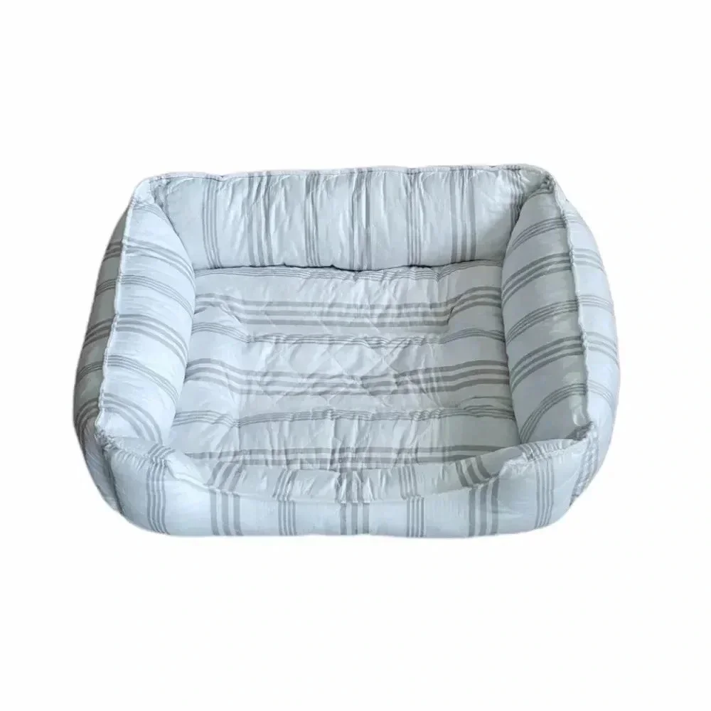 Gray And White Striped Sofr Animal Pet Bed 22x26